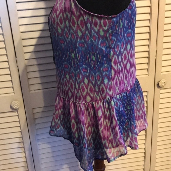 3 for $30 Peplum style purple & blue blouse Small - Picture 6 of 9